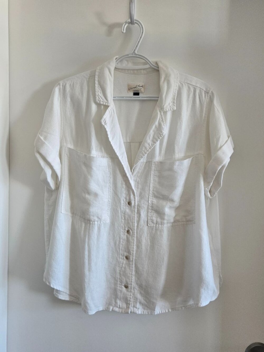 Universal Thread Goods Co. Linen-Blend Button-Up Shirt – Women's Large – White